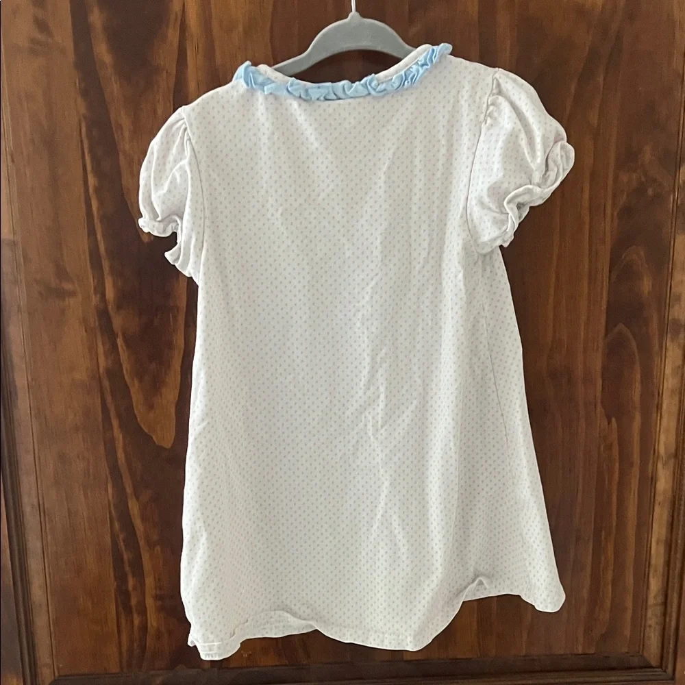 Jelly Beans White Dress with Pastel Polka Dots and Light Blue Ruffle - Picture 3 of 3
